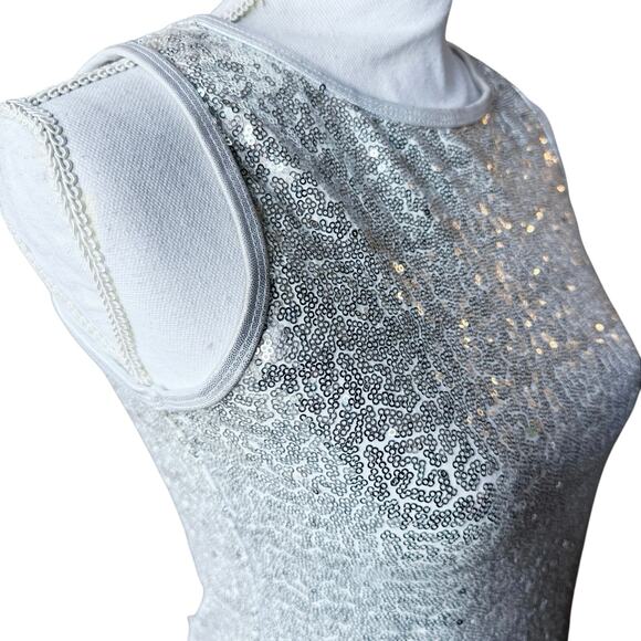 Alexandra Costumes performance gear SHOW silver sequin sleeveless tank S small - Picture 4 of 14